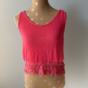 Coral Cropped Tank Top